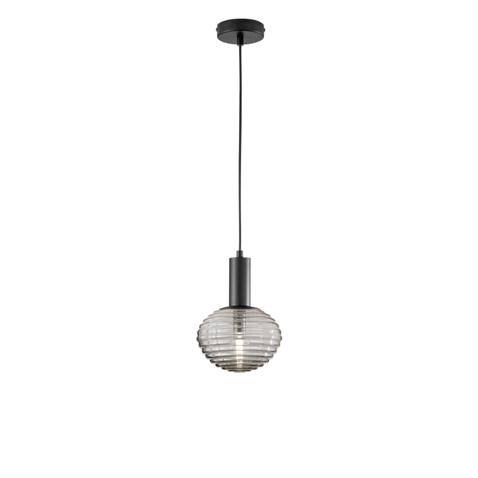 Sospensione 1 luce E27 Ø18 cm RIPPLE Nero e Oro - Luce Ambiente e Design