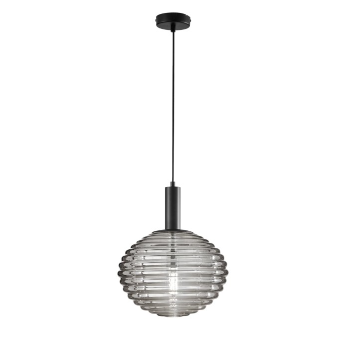 Sospensione Ø32 cm E27 RIPPLE Nero e Oro - Luce Ambiente e Design