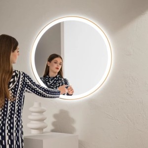 Specchio LED 20W CCT 80 cm IP44 ORONERO Nero e Oro - MiBYMi - foto 6