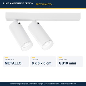 Spot 2 punti luce GU10 Plauto Bianco e Nero - Luce Ambiente e Design - foto 2