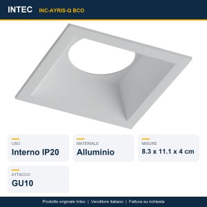 Incasso quadrato GU10 antiriflesso AYRIS Bianco e Nero - Intec - foto 2