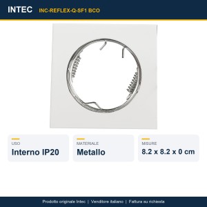 Struttura incasso quadrata metallo IP20 REFLEX Bianco e Nero - Intec - foto 2