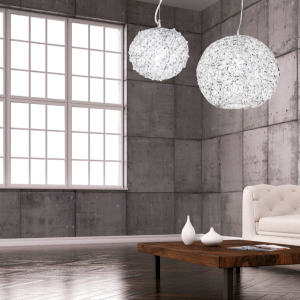 Sospensione E27 in Cromo 35 cm Luce Ambiente e Design ASTRA - foto 2