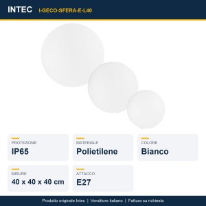 Lume da esterno sfera 40 cm bianco E27 Intec GECO - foto 2