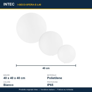 Lume da esterno sfera 40 cm bianco E27 Intec GECO - foto 3