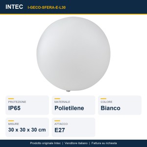 Lume da esterno sfera 30 cm E27 bianco Intec - foto 3