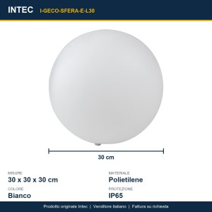 Lume da esterno sfera 30 cm E27 bianco Intec - foto 4