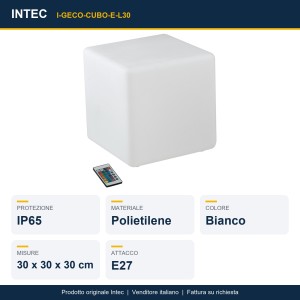 Lume da esterno 30x30 cm E27 bianco Intec GECO - foto 3