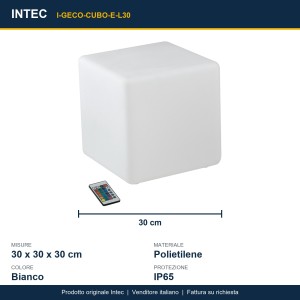 Lume da esterno 30x30 cm E27 bianco Intec GECO - foto 4