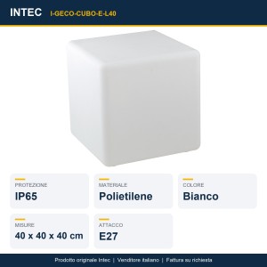 Lume da esterno cubo 40x40 cm E27 IP65 Intec - foto 3