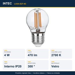 Lampadina LED E27 4W 2700K 470lm Intec - foto 2