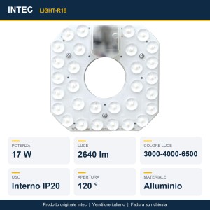 Modulo LED circolare 17W CCT 3000-4000-6500K Intec - foto 2