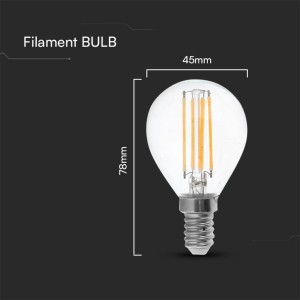 Lampadina LED E14 6W P45 Filamento V-TAC VT-2466 - foto 3