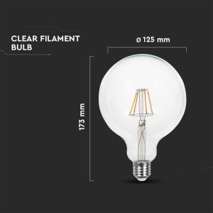 Lampadina LED E27 12W G125 Filamento V-TAC VT-2143 - foto 6