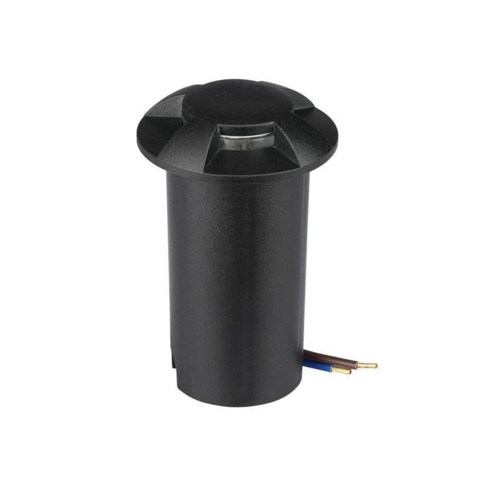 Faretto LED segnapasso da interramento 1W 4 fasci Nero 12V IP67 V-TAC VT-1171