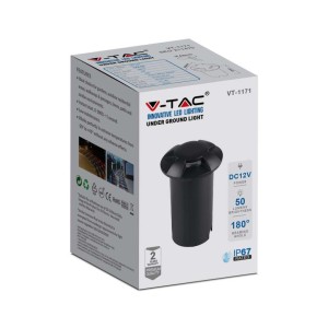Faretto LED segnapasso da interramento 1W 4 fasci Nero 12V IP67 V-TAC VT-1171 - foto 3