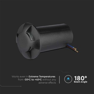Faretto LED segnapasso da interramento 1W 4 fasci Nero 12V IP67 V-TAC VT-1171 - foto 4