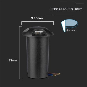 Faretto LED segnapasso da interramento 1W 4 fasci Nero 12V IP67 V-TAC VT-1171 - foto 9