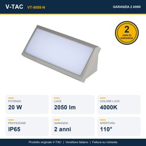 Applique LED da esterno 20W IP65 V-TAC VT-8055-N - foto 9