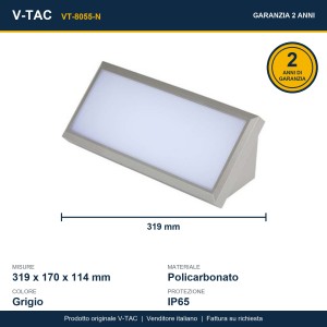 Applique LED da esterno 20W IP65 V-TAC VT-8055-N - foto 10
