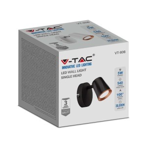 Faretto LED da muro orientabile 5W IP20 bianco V-TAC VT-806 - foto 4