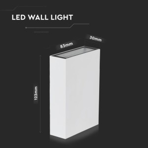 Applique LED da esterno 4W IP65 doppio fascio bianca V-TAC VT-844-W-N - foto 9