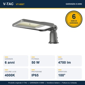 Armatura stradale LED 50W IP65 V-TAC VT-55ST - foto 2