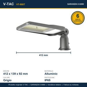 Armatura stradale LED 50W IP65 V-TAC VT-55ST - foto 3