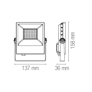 Proiettore LED da esterno 10W CCT IP65 bianco Intec AXEL - foto 5