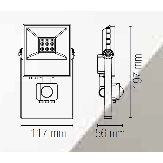 Proiettore LED 10W CCT IP65 Intec AXEL