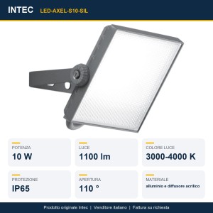 Proiettore LED 10W CCT IP65 Intec AXEL - foto 2