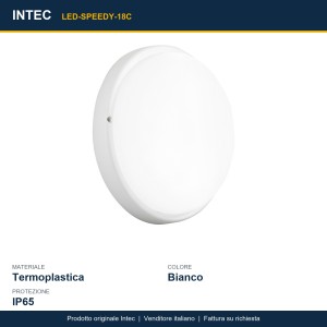 Plafoniera LED da esterno 18W 3000K IP65 bianca Intec - foto 3