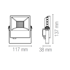 Proiettore LED 10W CCT 3000/4000K IP65 argento Intec AXEL - foto 5