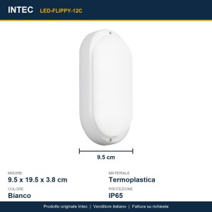Plafoniera da esterno LED 12W 3000K IP65 bianca Intec FLIPPY - foto 3