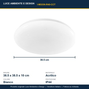 Plafoniera da bagno LED 24W CCT 3000-4000-6500K IP44 Luce Ambiente e Design - foto 3