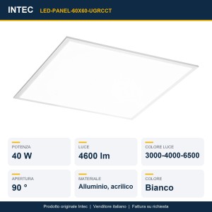 Pannello LED 40W 60x60 cm CCT bianco Intec - foto 2