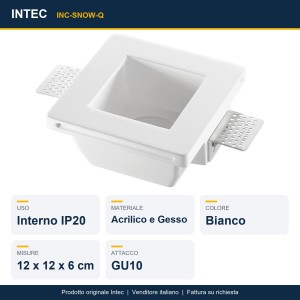 Faretto da incasso quadrato GU10 bianco Intec SNOW - foto 2