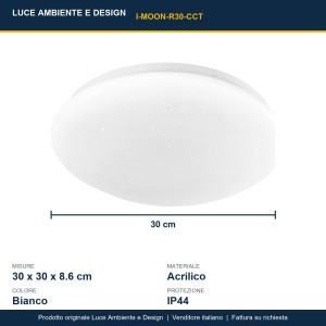 Plafoniera LED bagno 18W CCT IP44 bianca Ø30 cm Luce Ambiente e Design - foto 3