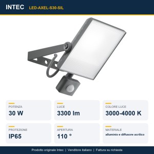Proiettore LED 30W CCT 3000-4000K IP65 Intec AXEL - foto 2