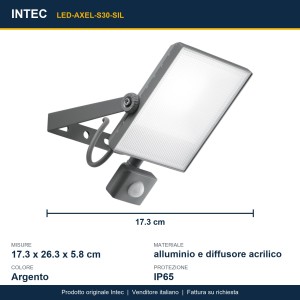 Proiettore LED 30W CCT 3000-4000K IP65 Intec AXEL - foto 3