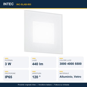 Segnapassi LED da esterno 3W CCT IP65 Intec SLAB - foto 2