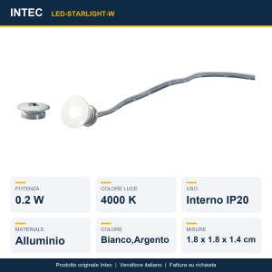 Faretto da incasso LED 0,2W 4000K bianco/argento Intec STARLIGHT - foto 2