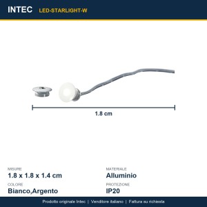 Faretto da incasso LED 0,2W 4000K bianco/argento Intec STARLIGHT - foto 3