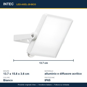 Proiettore LED 20W CCT 3000-4000K IP65 Intec - foto 3