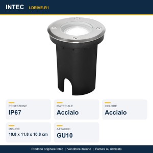 Incasso calpestabile da esterno GU10 IP67 acciaio Intec DRIVE - foto 2