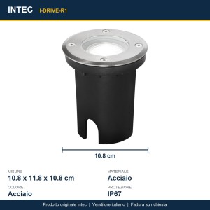 Incasso calpestabile da esterno GU10 IP67 acciaio Intec DRIVE - foto 3