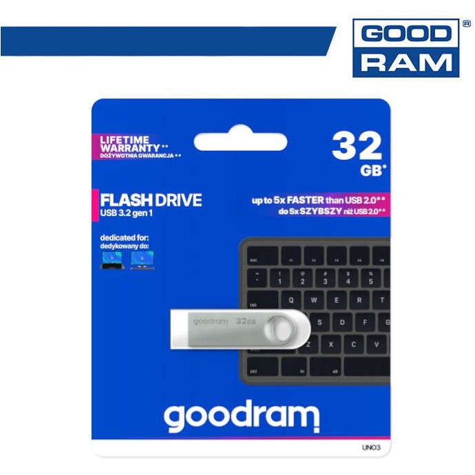 Pendrive GoodRAM 32GB UNO3 USB 3.2 - retail blister Pendrive GoodRAM 32GB UNO3 USB 3.2 - retail blister