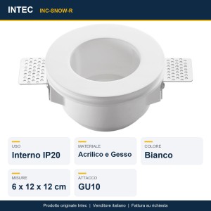 Faretto da incasso GU10 rotondo bianco Intec SNOW - foto 2