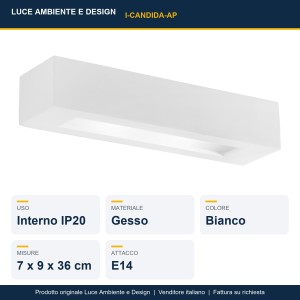 Applique da interno 2 luci E14 bianca Luce Ambiente e Design CANDIDA - foto 2