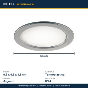 Faretto LED da incasso sottopensile 3W 4000K IP44 argento Intec - foto 3